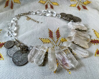 Crystal Mountains - Rough crystal and gemstone necklace series