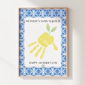 Artesanato para o Dia das Mães | Aperto principal da mamãe | Impressão de mão de limão | Presente faça você mesmo para a mãe da criança | Artesanato para bebês e crianças pequenas | Atividade de pintura para crianças