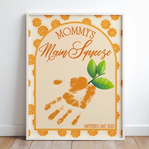 Artesanato para o Dia das Mães | Aperto principal da mamãe | Impressão de mãos de laranjas | Cartão caseiro faça você mesmo | Presente para a mãe de um bebê ou criança pequena | Lembrança infantil