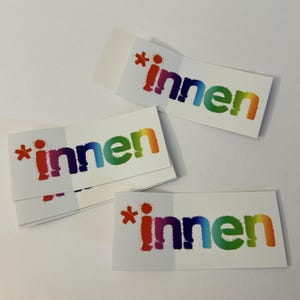 Gender-Sticker *INNEN inclusive language rainbow feministisch aktivistisch queer Statement-Aufkleber 15 St. outdoor
