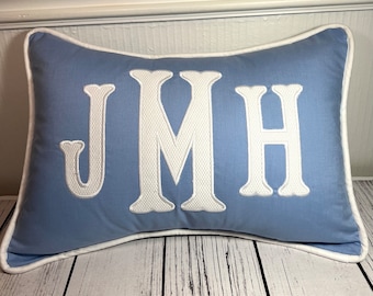 Personalized Applique Monogram Pillow INSERT INCLUDED, Nursery Pillow Monogrammed Pillow w/Insert, Nursery Decor Pillow, Dorm Pillow