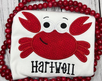 Boys Crab Applique Shirt and Lined Shorts Set