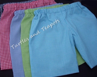 Gingham Shorts - Boys or Girls - FULLY LINED