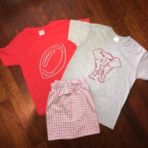 FOOTBALL ELEPHANT Shirts or Shorts Set, Boys Football Short Set, Alabama Football Shorts Set