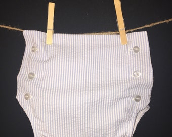 Boy's Seersucker Diaper Cover