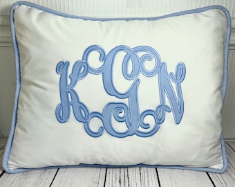 Personalized Script Monogram Pillow, Nursery Decor, Dorm Pillow (Insert Included)