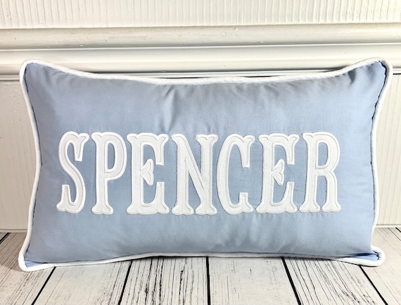 Personalized Applique Monogram Pillow INSERT INCLUDED, Nursery Pillow, Monogrammed Pillow w/Insert, Nursery Decor Pillow, Dorm Pillow