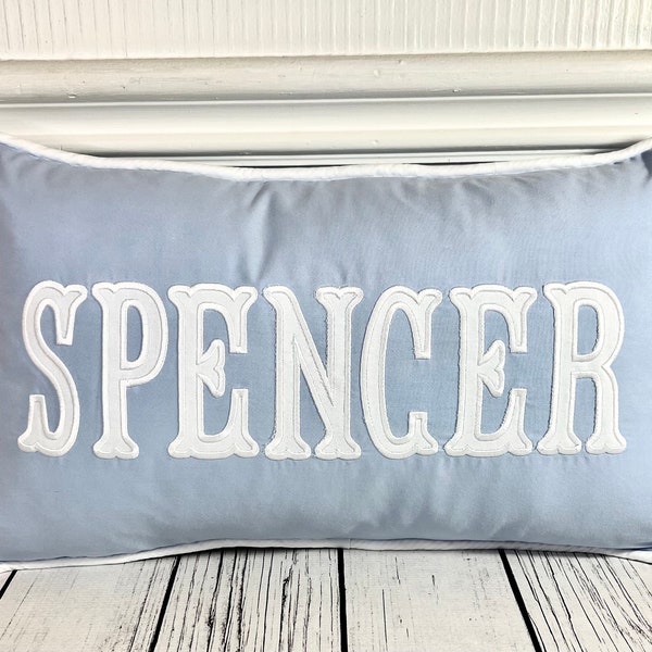 Personalized Applique Monogram Pillow INSERT INCLUDED, Nursery Pillow, Monogrammed Pillow w/Insert, Nursery Decor Pillow, Dorm Pillow