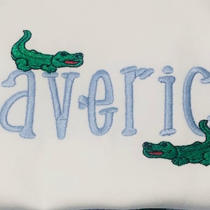 BOYS Shirt with Alligators, Alligator Monogrammed Shirt, Initials with Alligators