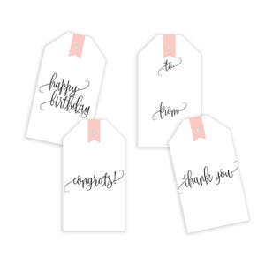 Modern Gift Tags Printable, Gift Tag Labels, Birthday Gift Wrapping Tags, Thank You Tags, Digital Download