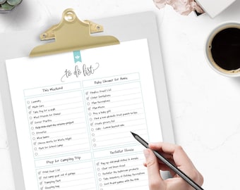 To Do List, To Do printable, Printable Lists, Checklist Printable, To Do Planner, Instant Download PDF (Hepburn)