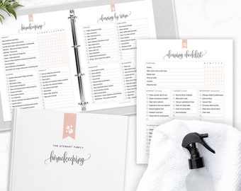 Cleaning Binder Kit Printable, Editable Cleaning Checklist Printable, Cleaning Schedule, Home Cleaning List, Home Binder, INSTANT DOWNLOAD