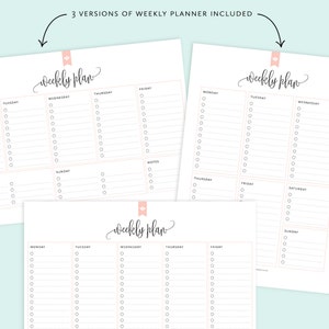 Weekly Planner Printable, Weekly Schedule, Weekly Agenda Plan PDF image 2