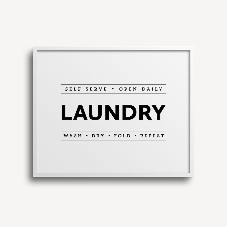 Laundry PRINTABLE, Laundry Room Sign, Laundry Print, Laundry Wall Art ...