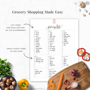 Meal Planner & Grocery List Printable, Menu Plan Printable, Shopping List, Family Meal Plan PDF Taylor image 5