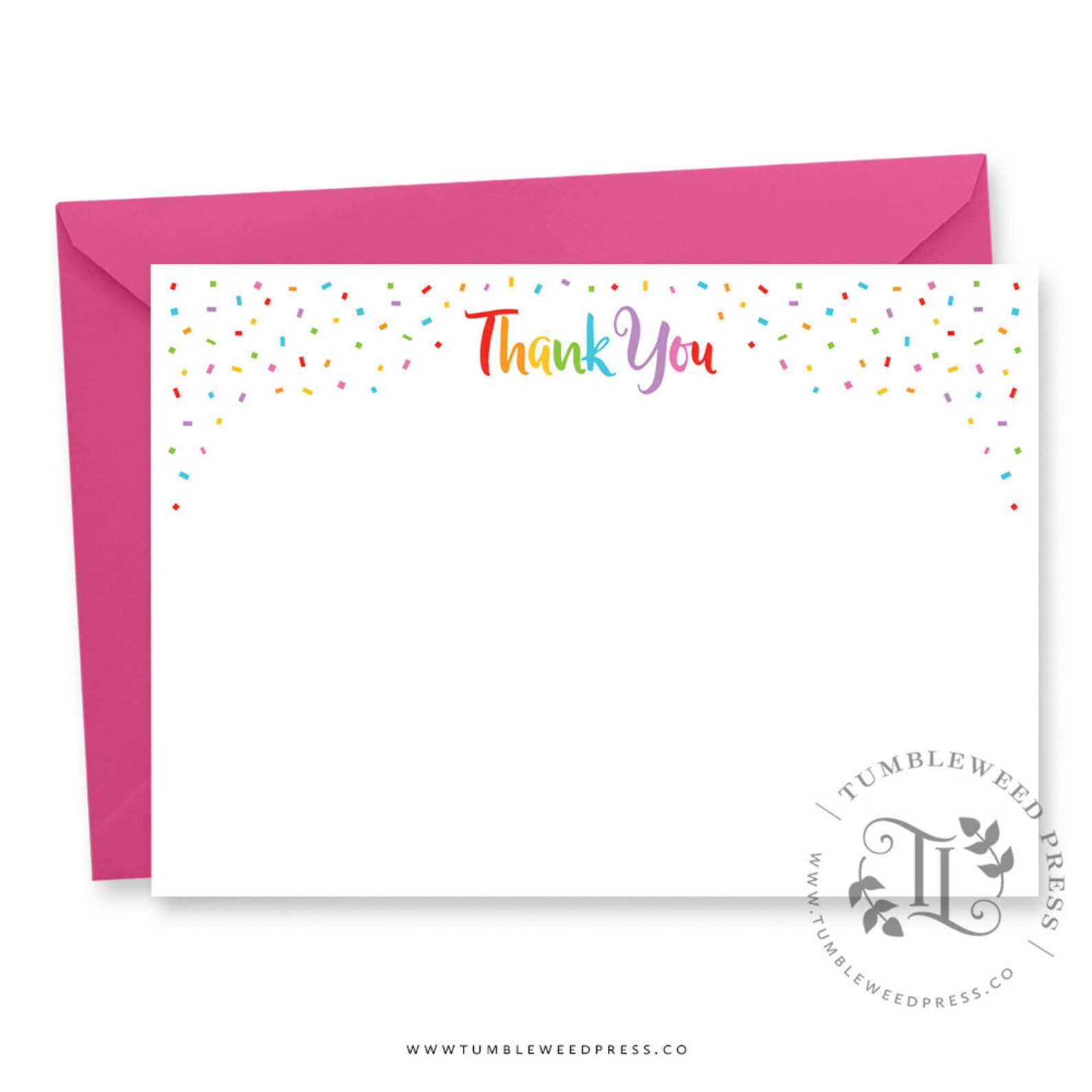 Rainbow Thank You Note Printable Rainbow Thankyou Printable | Etsy