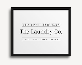 The Laundry Co PRINTABLE, Laundry Room Sign, Laundry Wall Art Poster, Laundry Print, Laundry Room Decor (#03W)