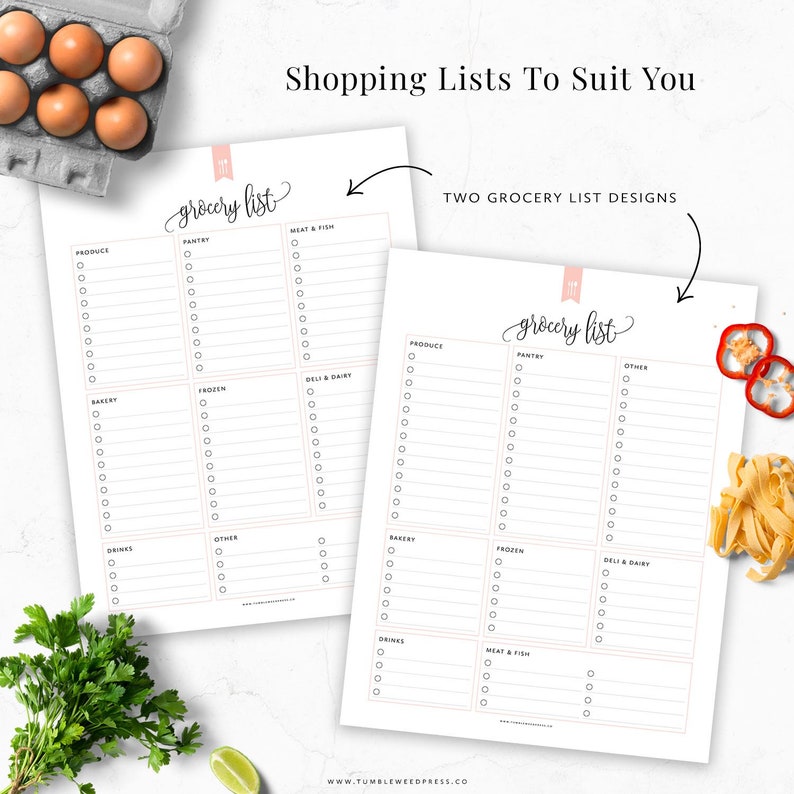 Meal Planner & Grocery List Printable, Menu Plan Printable, Shopping List, Family Meal Plan PDF Taylor image 4