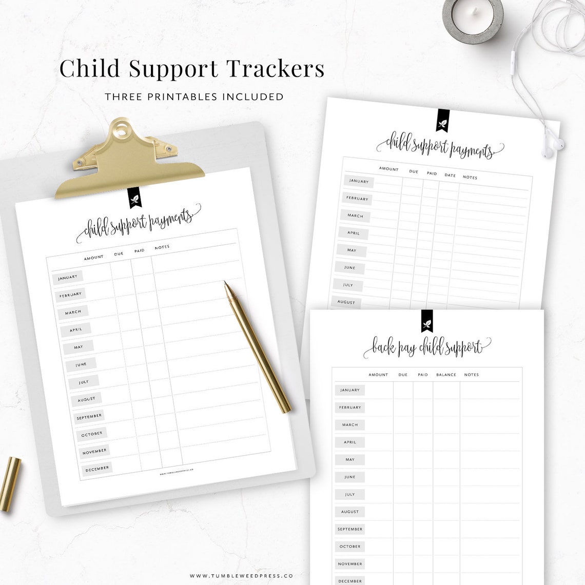 Child Support Payment Tracker Printable Child Support - Etsy