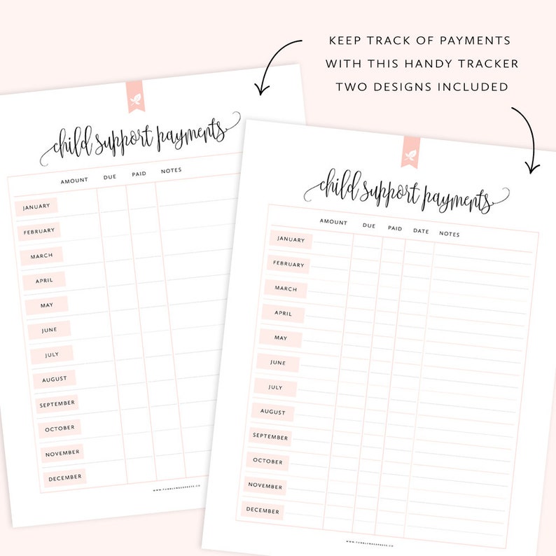 child support payment logsheet child support payment logsheet