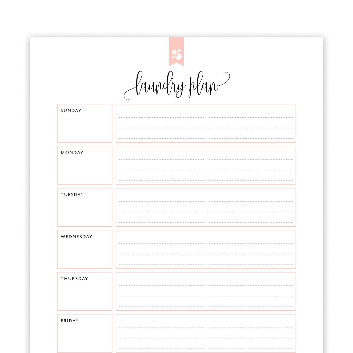 Laundry Schedule Printable, Laundry Planner Printable, Laundry Room, Laundry Day, Washing Day Planner, Home Binder (taylor) - Etsy for Free Printable Laundry Schedule Template