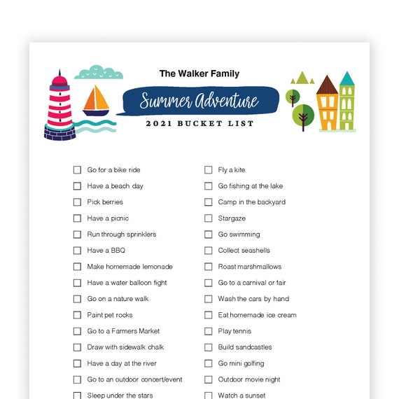 Summer Bucket List Printable, Family Bucket List Printable, Kids Checklist  Poster, Summer Activities Wall Art Printable, Family Summer Plan -   Canada