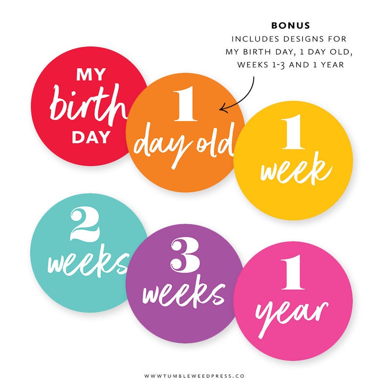Baby Month Printable Stickers, Baby Milestone Stickers Printable, Baby ...