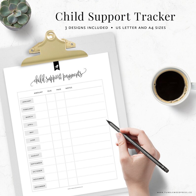Child Support Payment Tracker Printable Child Support Etsy Ireland