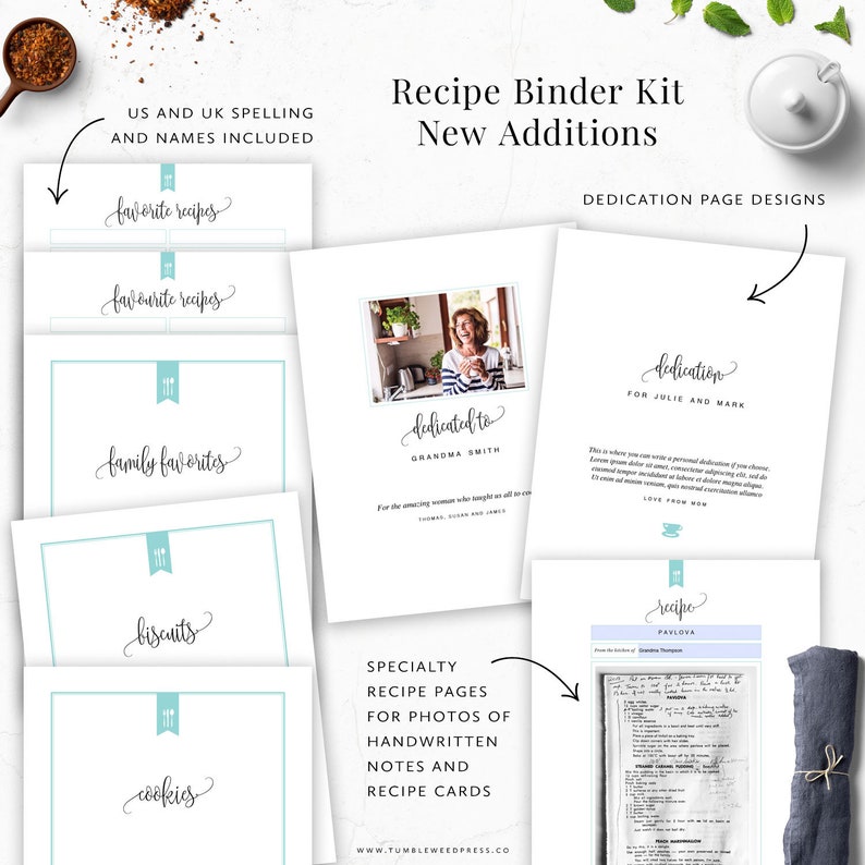 Recipe Binder Printable Kit Recipe Binder Template Editable Etsy Canada