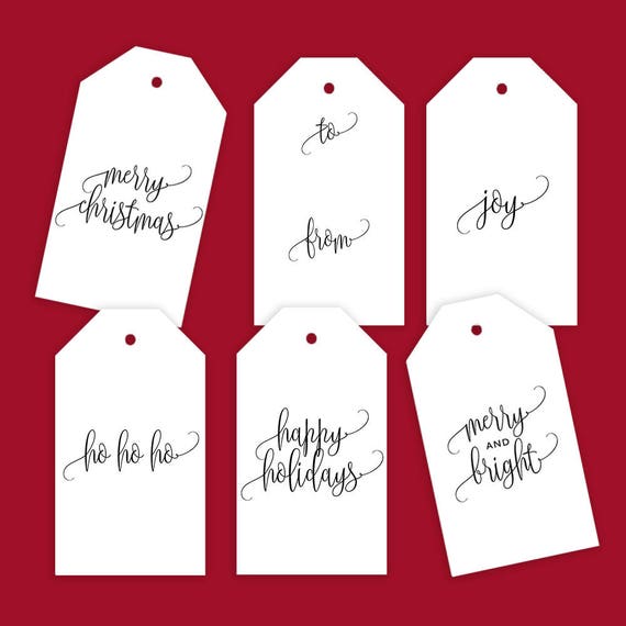 Christmas Gift Tags Printable, Holiday Gift Tags, Holiday Printable Gift Tag Labels, Holiday labels, Gift Wrapping Tags, Digital Download