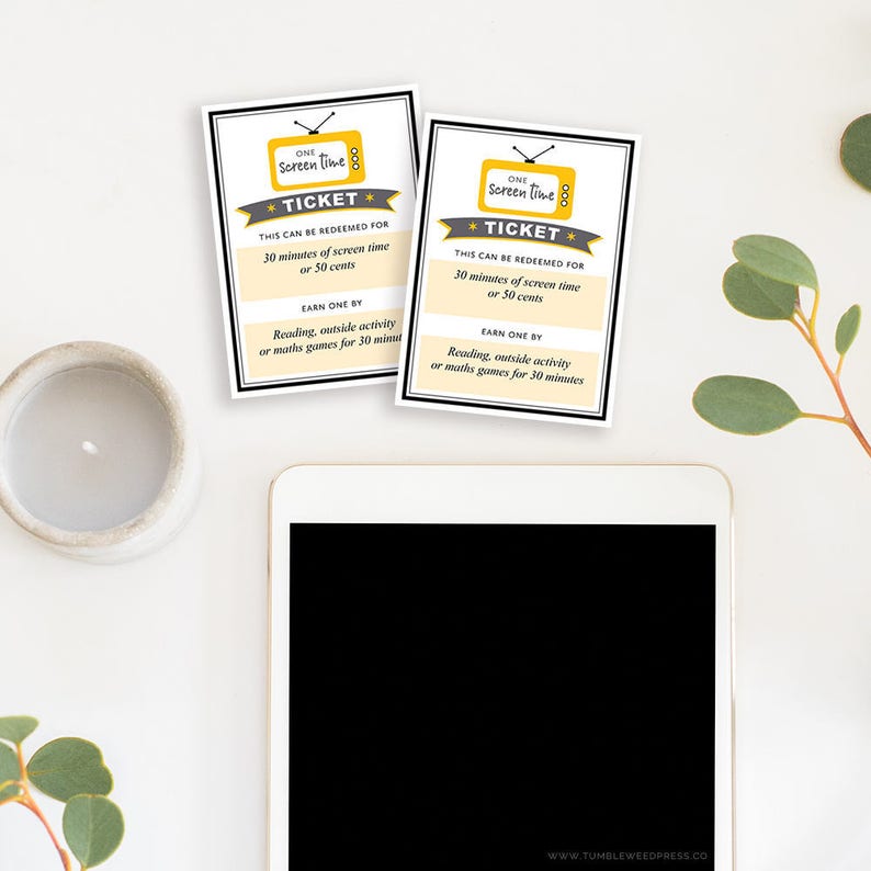 screen time printable screen time ticket technology