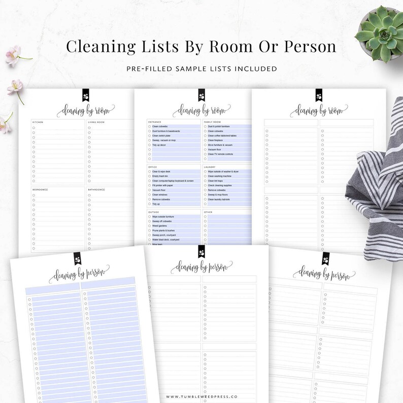 Cleaning Binder Kit Printable Editable Cleaning Checklist - Etsy