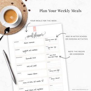 Meal Planner & Grocery List Printable, Menu Plan Printable, Shopping List, Family Meal Plan PDF Taylor image 3