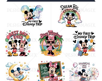 Mickey and Minnie PNG Bundle | First Disney Trip Clipart (Digital Download)