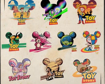 Toy Story Cartoon PNG Bundle: Disney Micky Kopf Shirt Design (Digitaler Download)