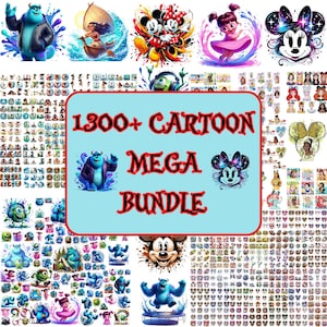 1300+ Cartoon Png MEGA Bundle, Whole Shop Svg Bundle, Birtday Svg, Magical Kingdom Bundle, All Files in Entire Shop Svg Png Font Mega Bundle