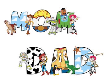 Toy Story Family PNG Bundle - MAM and DAD Shirt Design (Digital Download)