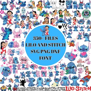 300+ Stitch, Lilo and Stitch SVG PNG Bundle, Disney Character Clipart for Cricut, Silhouette, Layered SVG Files, Lilo Stitch T-Shirt Designs