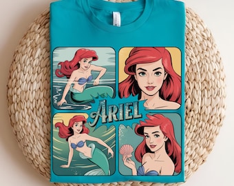 Ariel Little Mermaid PNG, Red Hair Mermaid Graphic, Cartoon Design (Digital Download)