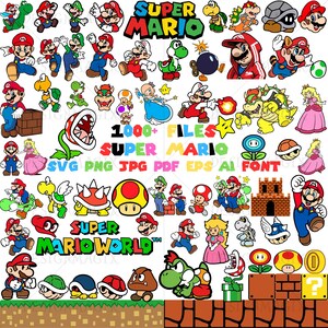 Super Mario SVG Bundle: Mario, Luigi Cut Files für Cricut, Silhouette (Digitaler Download)