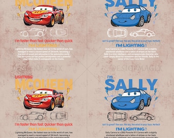 Disney Cars SVG PNG Clipart Bundle, Lightning McQueen Digital Files, Disney Mickey Race Car Bundle, Boys Sublimation for Cricut Projects