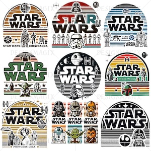 Starwars Png Bundle | Star Wars Png Clipart | Star Wars ALL Characters Bundle PNG | Starwars Character Silhouettes Png, Star Wars Clipart