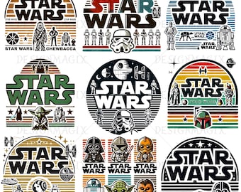 Starwars Png Bundle | Star Wars Png Clipart | Star Wars ALL Characters Bundle PNG | Starwars Character Silhouettes Png, Star Wars Clipart