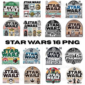 Starwars Png Bundle | Star Wars Png Clipart | Star Wars ALL Characters Bundle PNG | Starwars Character Silhouettes Png, Star Wars Clipart