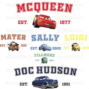 Disney Cars SVG PNG Clipart Bundle, Lightning McQueen Digital Files, Disney Mickey Race Car Bundle, Boys Sublimation for Cricut Projects