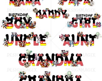 Disney Family Name Png Svg | Mickey Mouse Alphabet Font (Digital Download)
