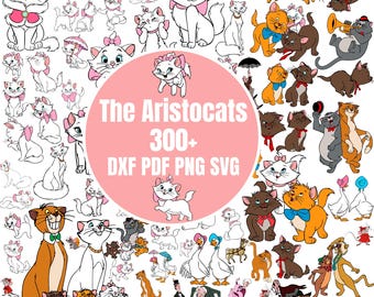 Aristocats Clipart, Layered Files for Cricut (svg, png, pdf, dxf) (Digital Download)