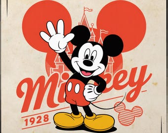 Conjunto de imágenes prediseñadas de dibujos animados de Disney vintage, paquete PNG de Mickey y sus amigos