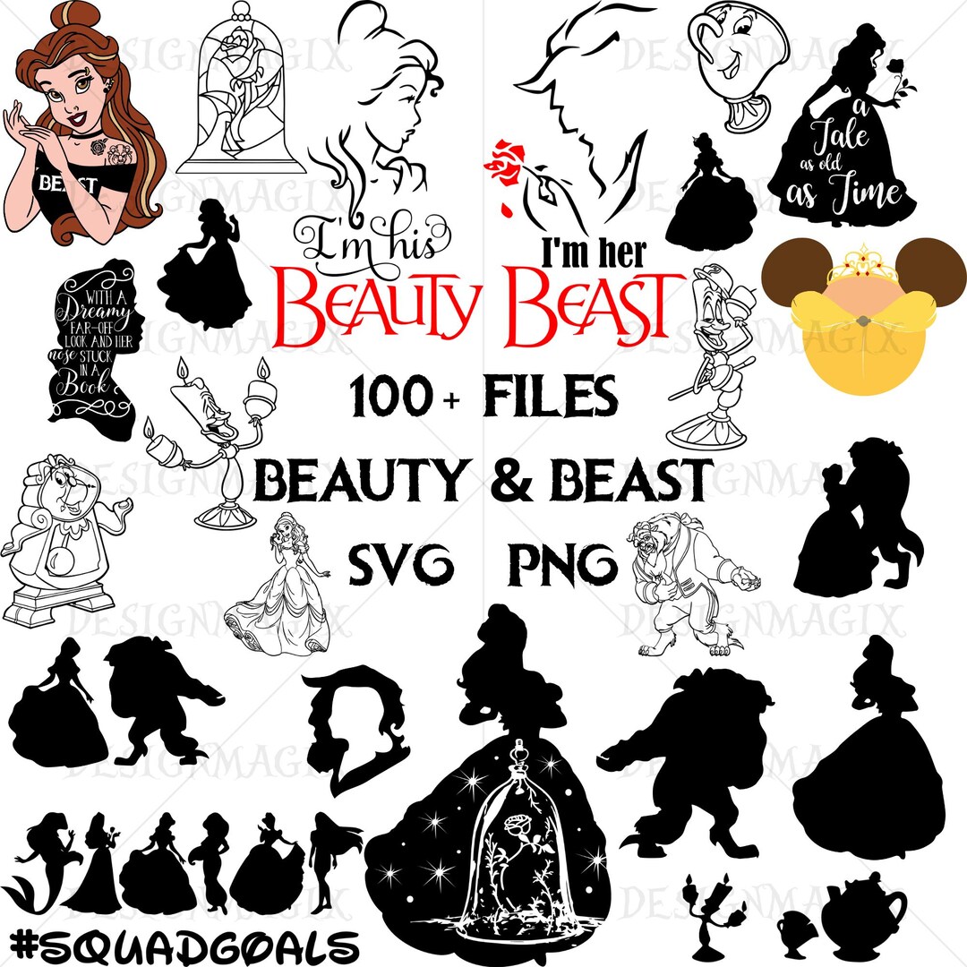 Princess Belle Clipart Bundle: Beauty and the Beast SVG PNG (digital ...