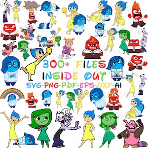 Inside Out SVG PNG Bundle | Disney Emotions Clipart Set | Disney Svg Png | Joy Sadness Anger Disgust Fear, Digital Download for Cricut